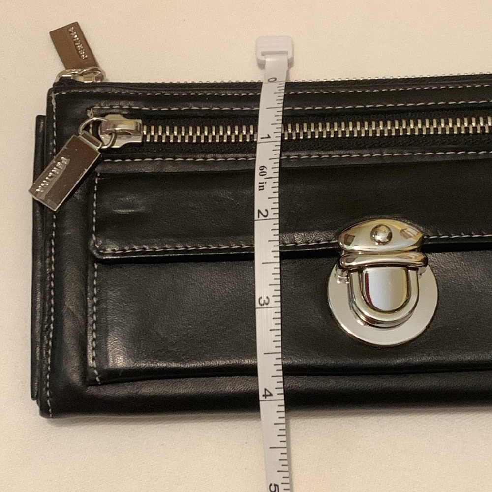 NWT Perlina Black Genuine Leather Zipper Wallet - Picture 5 of 8
